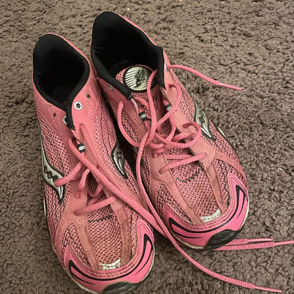 Hot pink track shoes